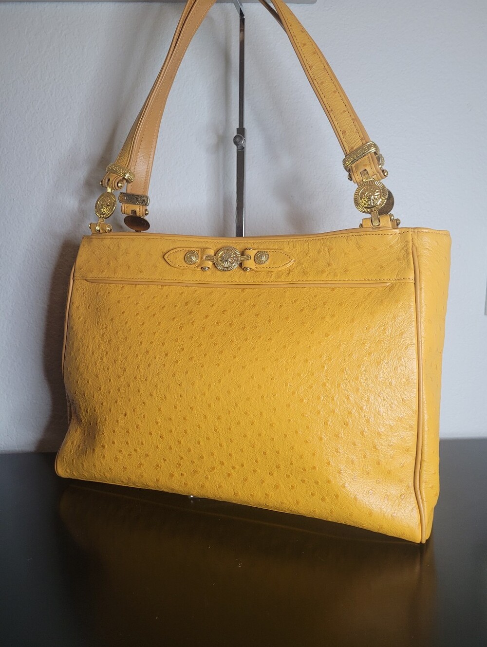 Versace Ostrich Shoulder/Tote Bag
